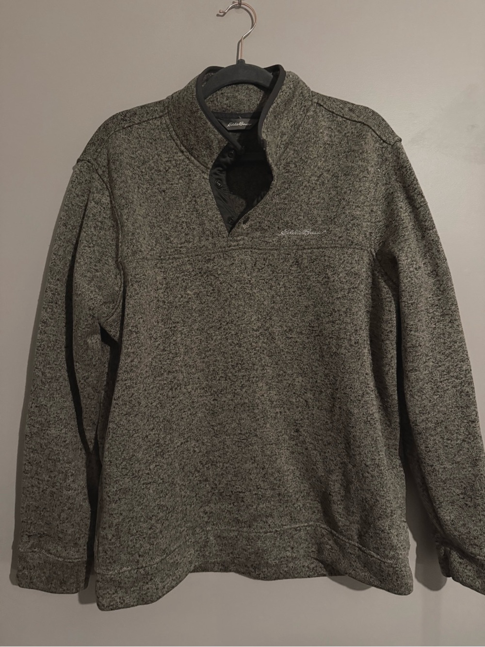 Never worn Eddie Bauer Men's Gray Heather Zip-Up Sweater